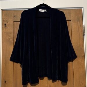 Chico's Travelers Open Front Navy blue Slinky Cardigan Womens XL/3 flowey Travel